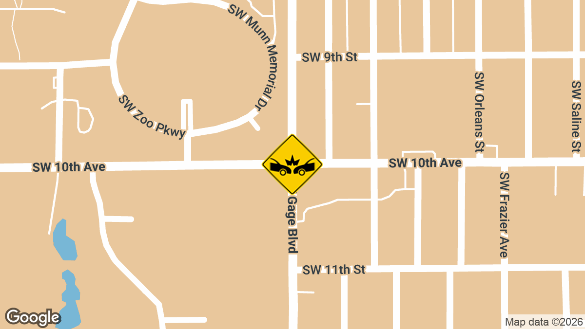 One person was injured in a three-vehicle crash at the intersection of SW 10th Ave and SW Gage Blvd in Topeka on Tuesday, August 4.