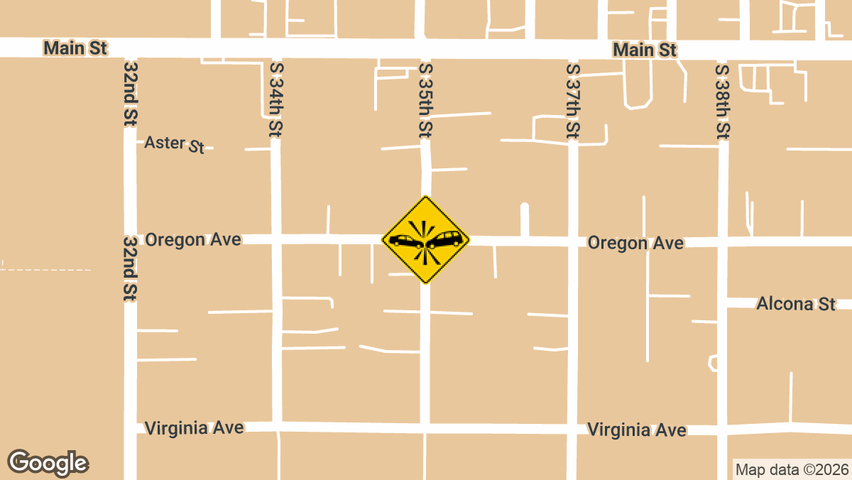 At least one person was injured Tuesday, August 18, after two vehicles collided near South 35th Street and Oregon Avenue in Springfield, according to a report from KEZI 9 News.