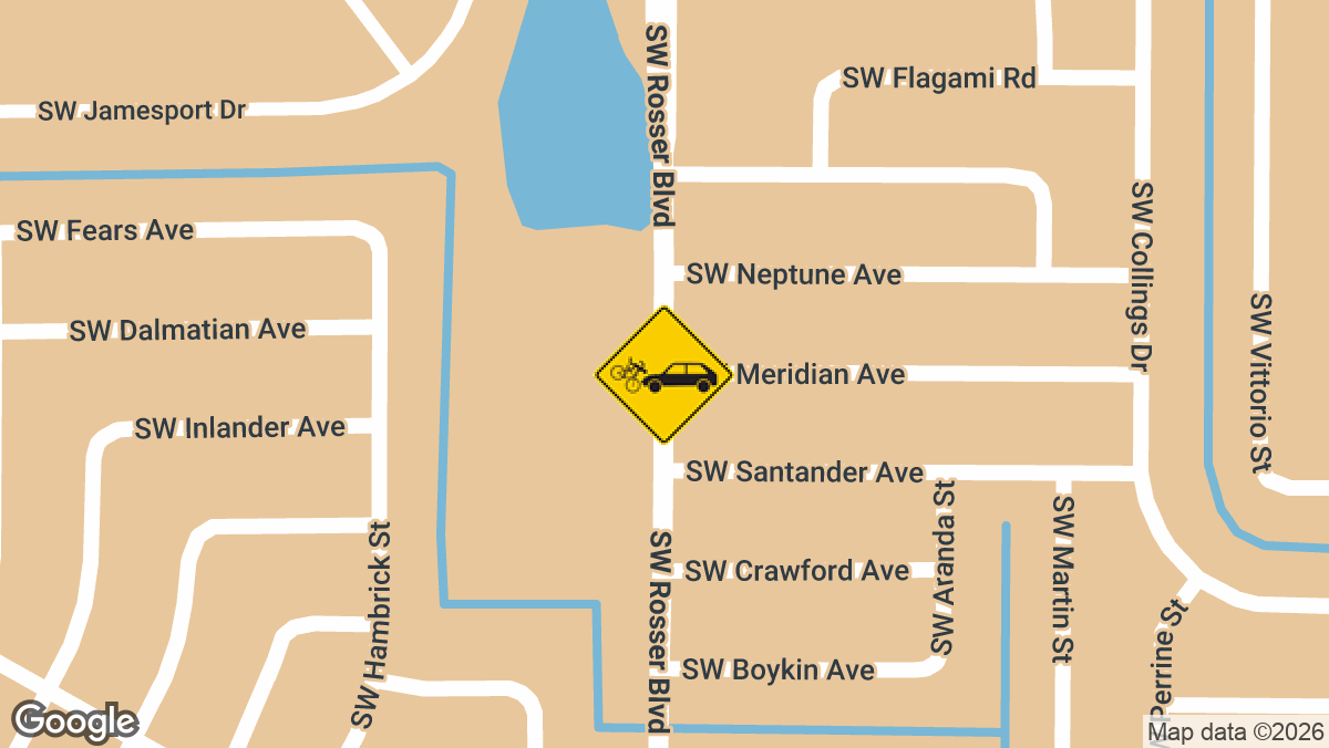 A bicyclist was seriously injured Wednesday, August 19, after a crash involving a vehicle near Southwest Rosser Boulevard and Southwest Meridian Avenue in Port St. Lucie, according to police.