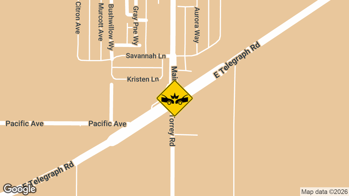 A three-vehicle crash Monday, August 10, on eastbound State Route 126 near Torrey Road in Santa Clarita caused traffic disruptions.