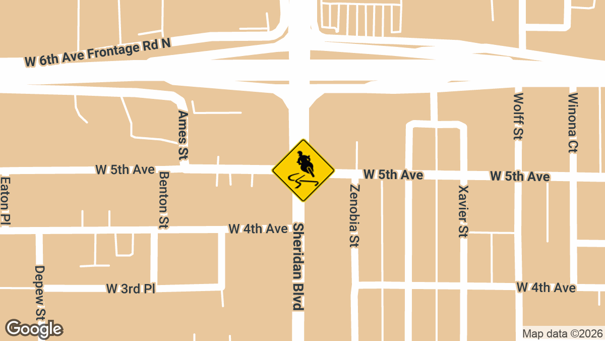 West 5th Avenue and North Sheridan Boulevard