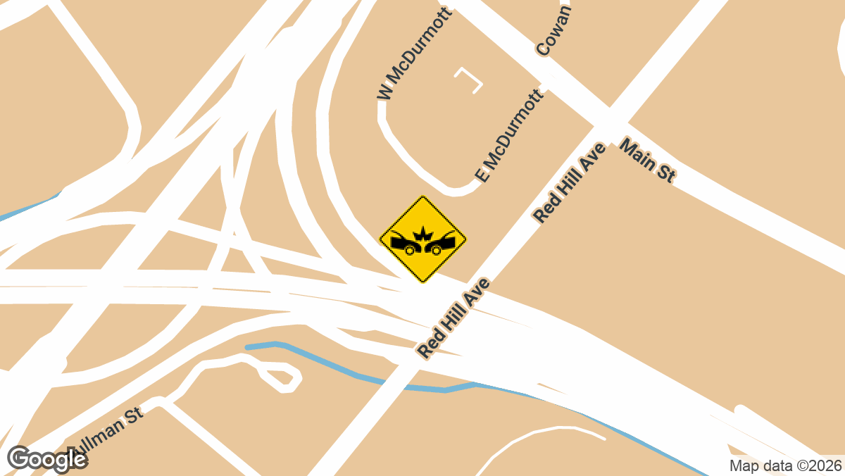 At least one person was injured Monday morning, August 24, in a multi-vehicle collision on northbound SR-55 near the I-405 interchange in Costa Mesa.
