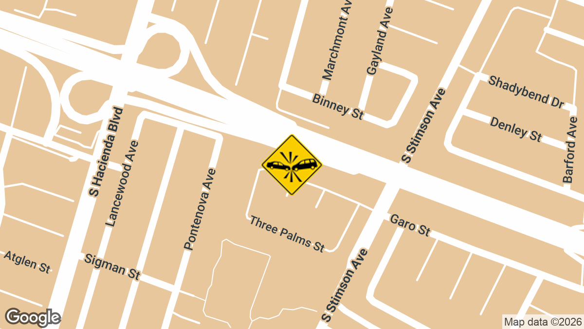 At least one person was injured in a hit-and-run crash on Wednesday, August 19 along eastbound State Route 60 near the Hacienda Boulevard off-ramp in Hacienda Heights.