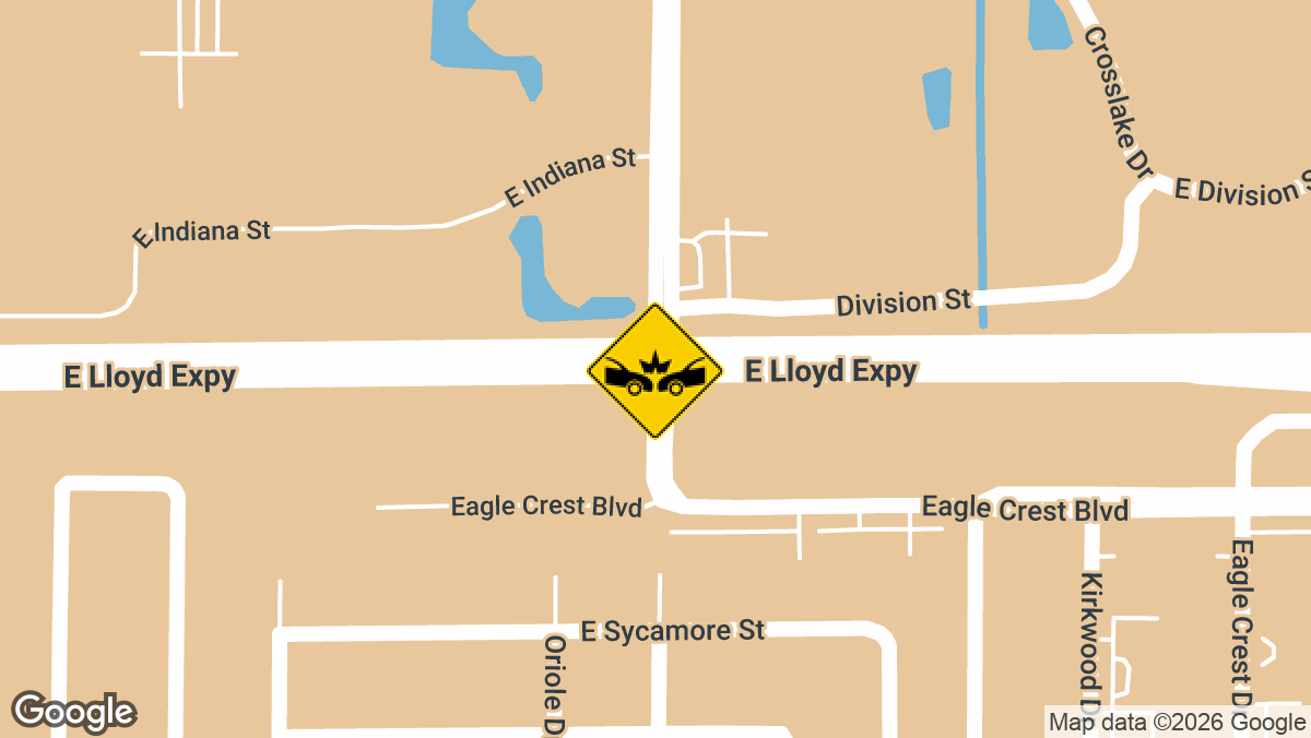 Five people were taken to the hospital Thursday, August 6, 2026, after a five-vehicle wreck involving a charter bus shut down the Lloyd Expressway in Evansville for hours, according to police.