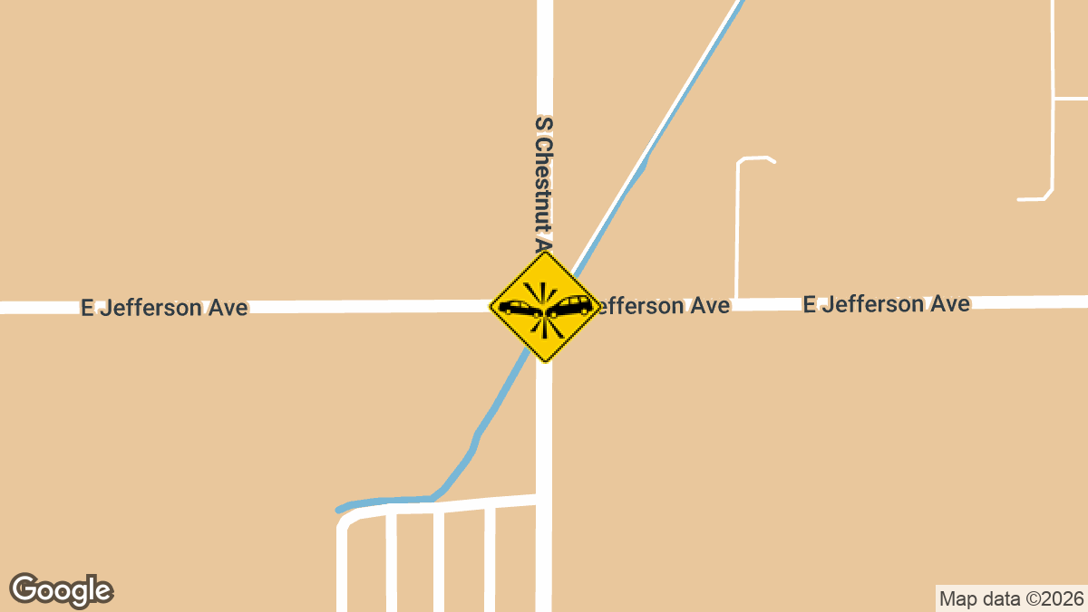 A minor-injury crash involving two vehicles was reported Saturday, September 12, near Chestnut Avenue and Jefferson Avenue in Fresno.