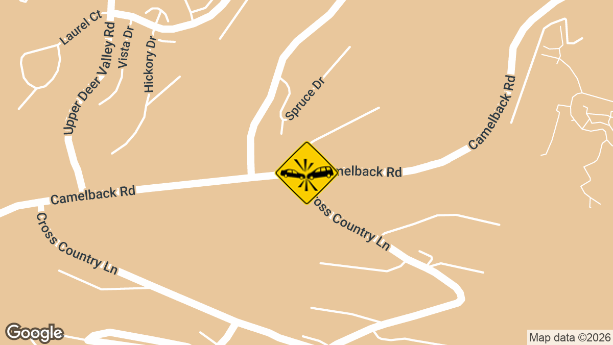 A two-vehicle wreck with injuries was reported at Camelback Road and Cross Country Lane Sunday evening, September 6, according to Pennsylvania State Police.
