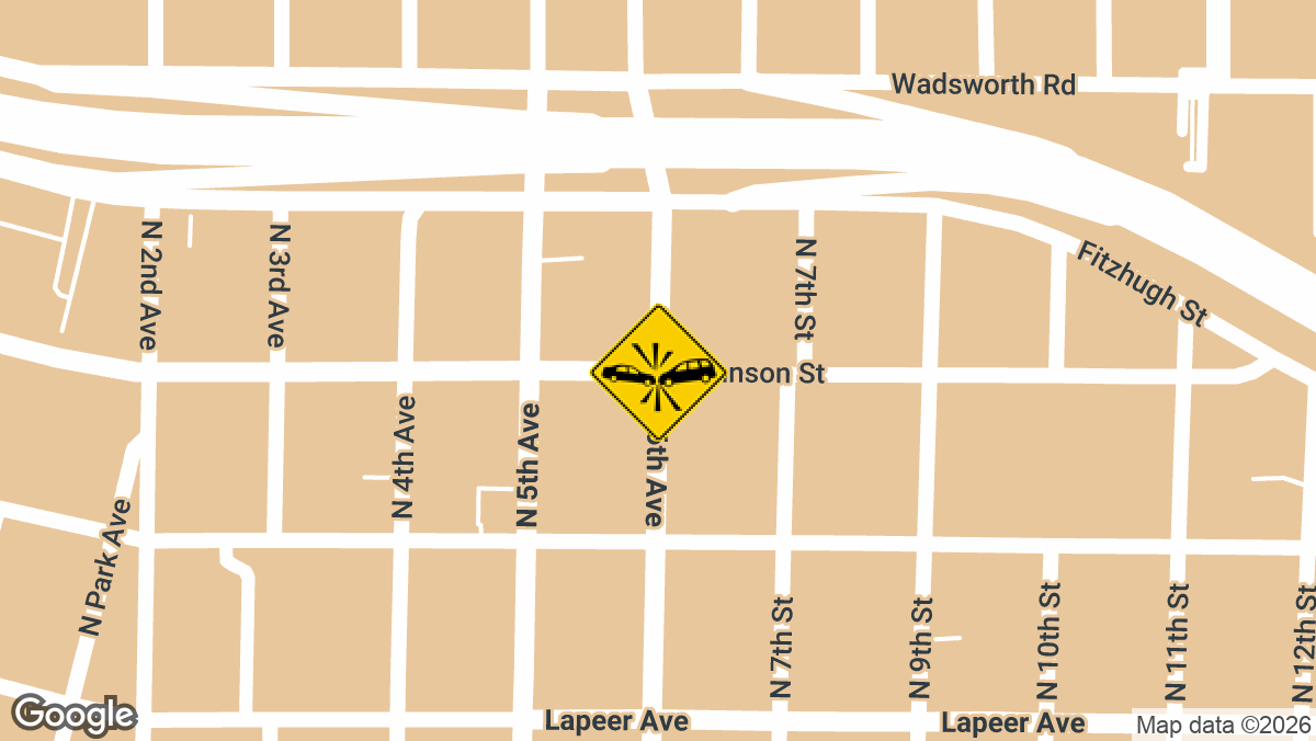 An injury crash was reported Tuesday, September 8, at Johnson Street and N 6th Avenue in Saginaw.