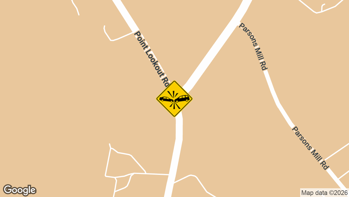 A two-vehicle crash involving injuries was reported Tuesday, September 8, at the intersection of Point Lookout Road and Loveville Road in Leonardtown.