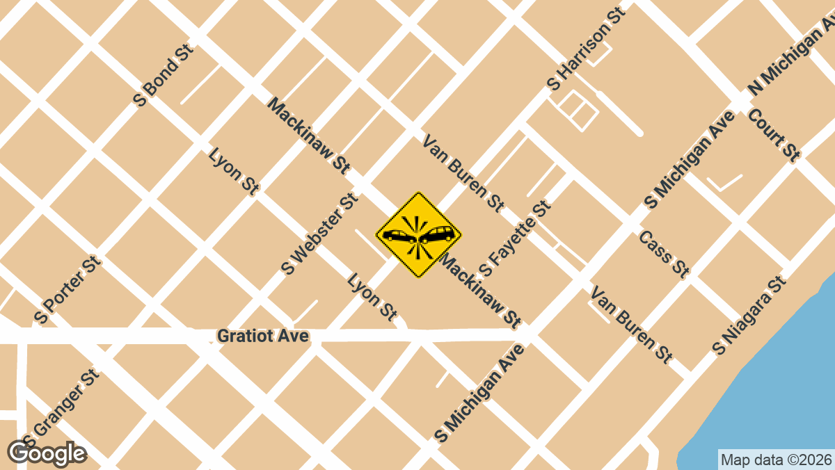 An injury crash was reported yesterday, September 2 at the intersection of S Harrison Street and Mackinaw Street in Saginaw.