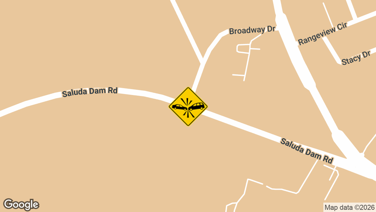 An injury crash was reported Wednesday, September 9, at the intersection of Saluda Dam Road and Broadway Drive in Berea.