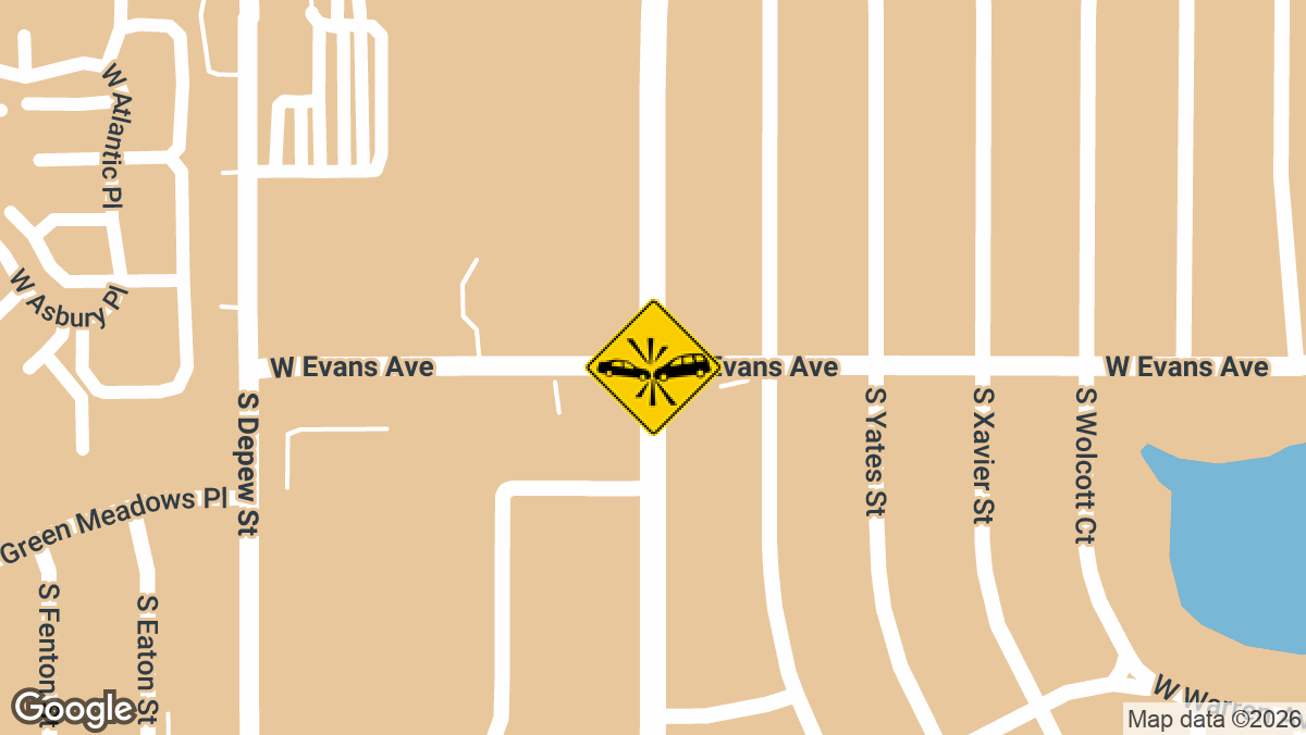 A motorist and a motorcyclist were seriously injured in a crash at South Sheridan Boulevard and West Evans Avenue Saturday, September 5, according to Denver Police.