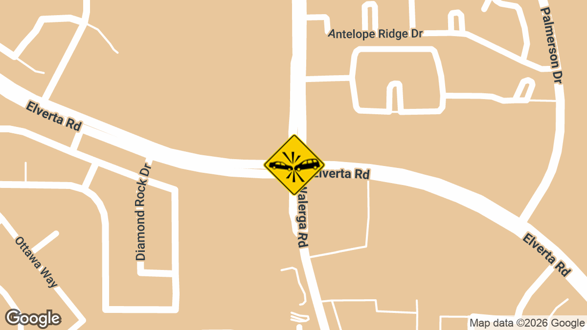 Two people were injured Thursday after a two-vehicle crash at Walerga Road and Elverta Road in Antelope on Tuesday, September 1.
