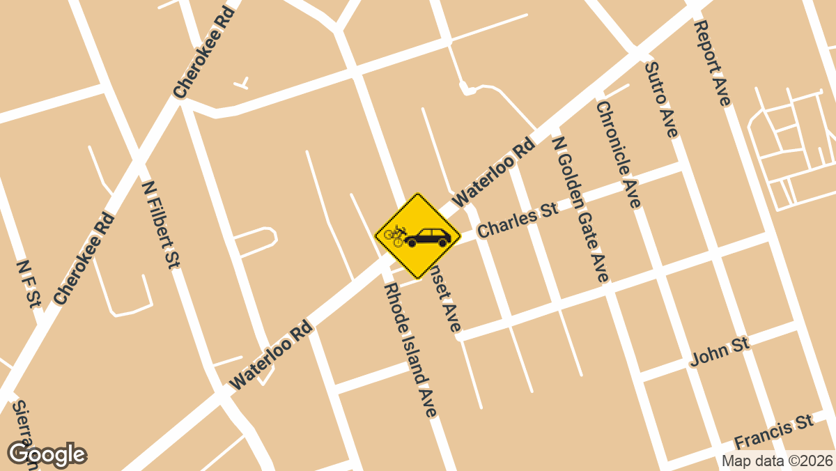 An elderly male cyclist was injured after being struck by a vehicle Thursday, September 3, at the intersection of Waterloo Road and North Sunset Avenue in Stockton.