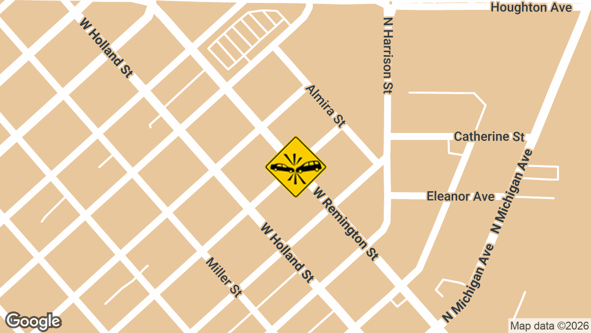 At least one person was injured Sunday, August 30, in a collision at the intersection of West Remington Street and Granger Street in Saginaw.
